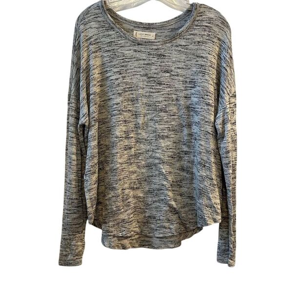 Lucky Brand Women's M Gray Long Sleeve Scoop Neck T-Shirt Casual - Picture 1 of 11